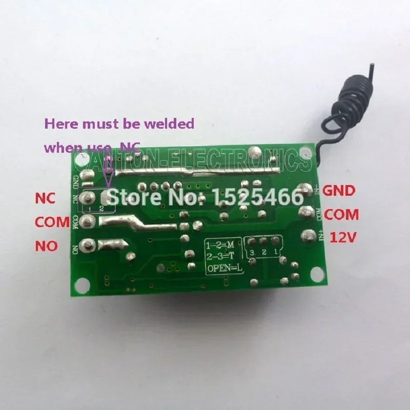 DC 12V 433M RF Wireless Receiver Lerncode Relais für EV1527 PT2262 ASK OOK Fernbedienung