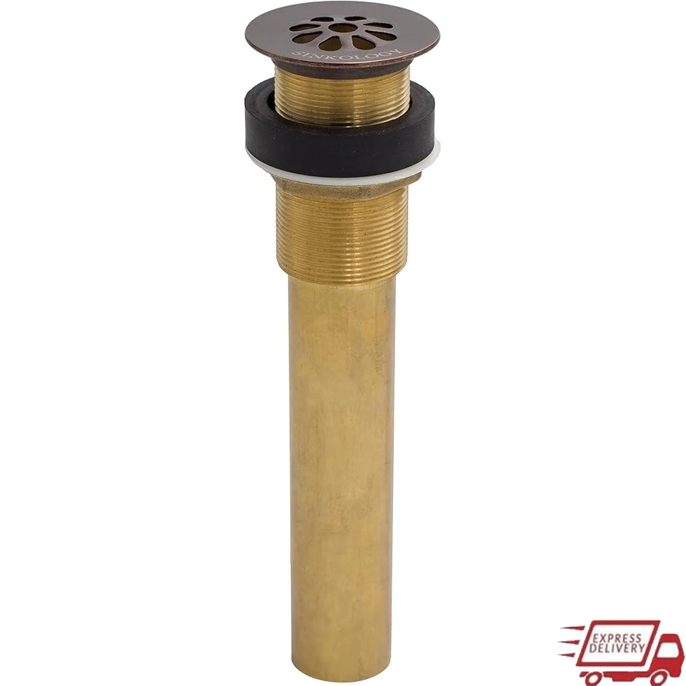 

1,5-дюймовый сетчатый слив для раковины, состаренная медь, латунный соединитель без перелива, стиль ловушки, улучшает дренаж похода воды, подходит для стандартных раковин