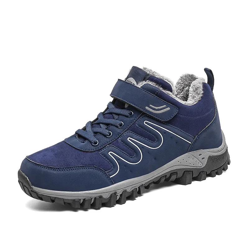 Large Size Elderly Unisex Snowshoes Size 35-45 Winter Cotton Non-Slip Fleece-Lined Warm Shoes for Middle-Aged And Elderly
