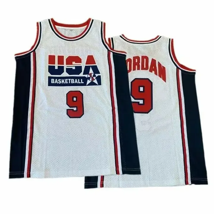 1992 Dream Team #9 Jorda n Basketball Jerseys Navy White All Stitched Throwback