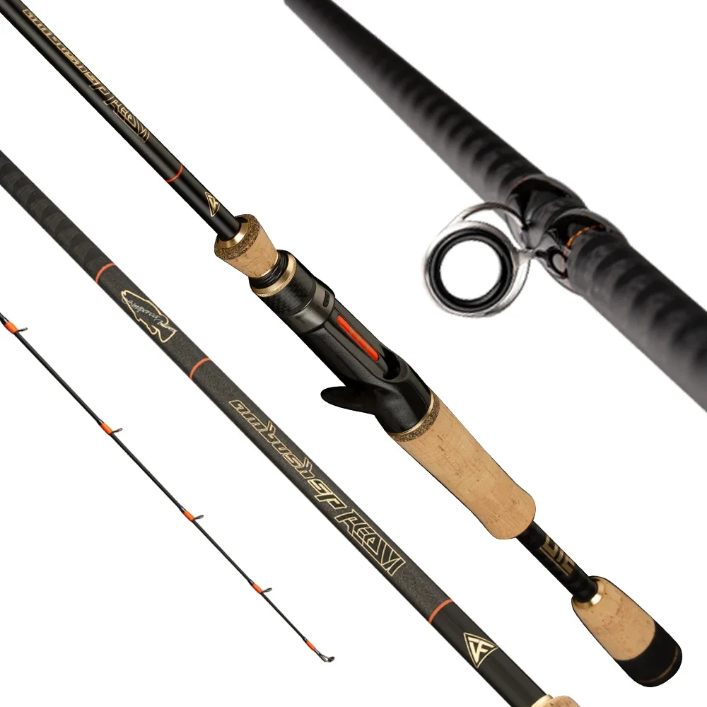 Fuji guide 6'8''/2.03m One section fishing rods Carbon Shallow Crank  Bass Trout Cork handle Casting Spinning fishing rods