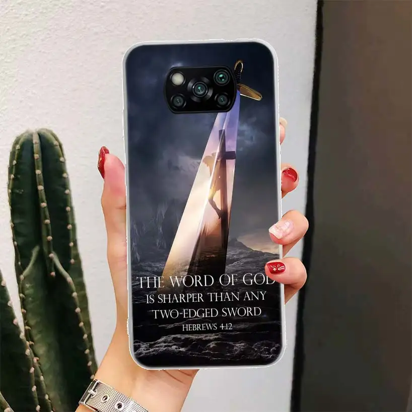 God Jesus Pray Cross Phone Case For Xiaomi Poco X6 X5 X4 X3 Nfc F6 F5 Pro F4 Gt F3 F2 F1 M5 M5S M4 M3 5G Shell Coque X3 GT X5 X4