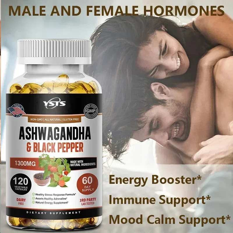 Ashwagandha Capsules for Relieve Stress & Anxiety, Focus, Regulates Adrenal Function