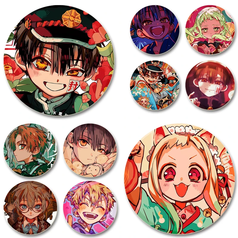 44/58mm Minamoto Kou Yashiro Nene Hanako-kun Anime Character Badge Cosplay Cartoon Cute Enamel Pins for Backpack Clothes Jewelry