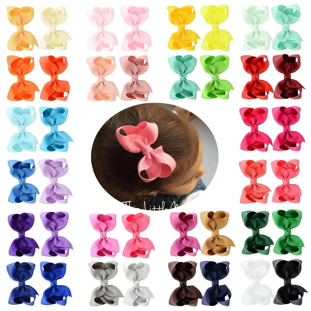 

10pcs/lot 3 Inches Solid Color Grosgrain Ribbon Bows Toddler Hairpins Fashion Duckbill Clips DIY Clothing Decoration Photo Props