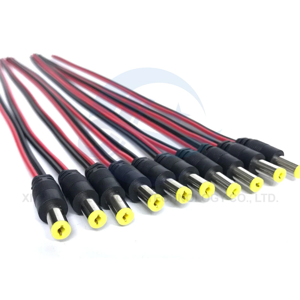 5pcs 10pcs 5.5x2.1 mm Male Female Plug 12V DC Power Pigtail Cable Jack for CCTV Camera Connector Tail Extension 24V DC Wire