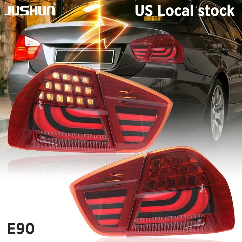 Waterproof Upgraded LED Rear Tail Lamp Compatible BMW 3 Series E90 2005-2008 Complete Brake Signal Light Assembly