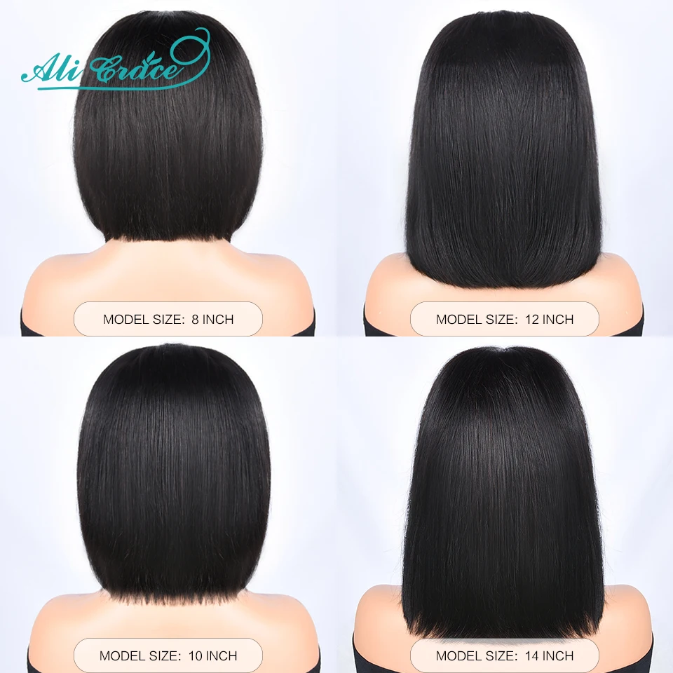 Ali Grace Straight Bob Human Hair Wig with Bangs