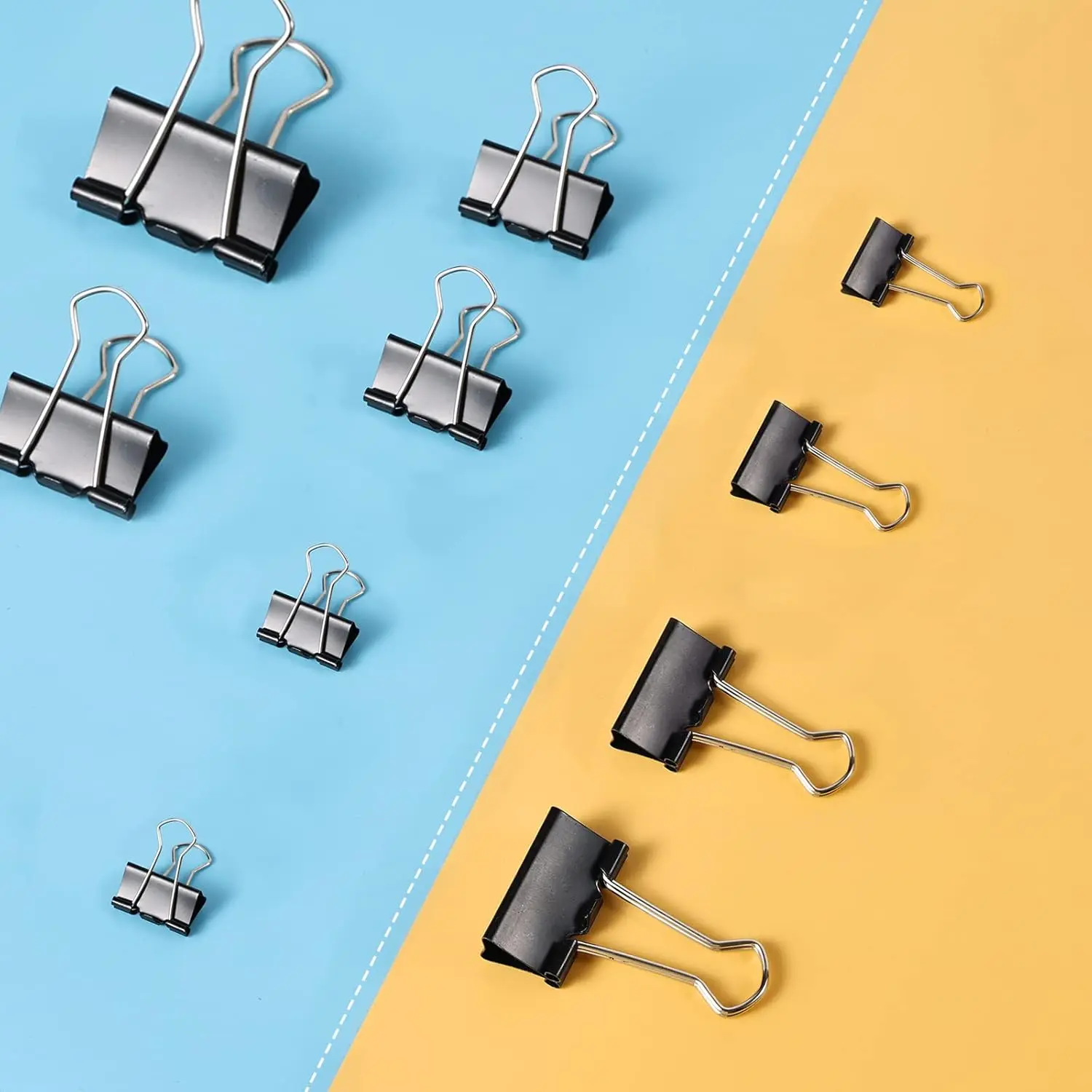 

208 Pcs Binder Clips Paper Clamps Assorted Sizes, Metal Paper Binder Clip, Bla Binding Paperwork Clamp Bulk, School Teachers
