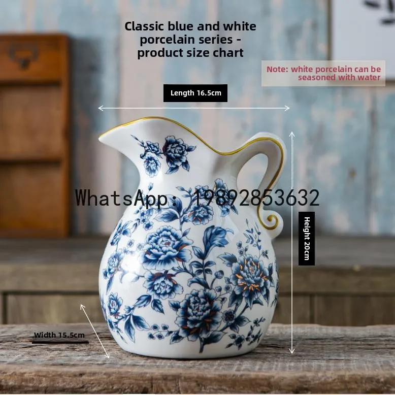 YFY Creative Milk Jug Ceramic Vase Home Decor Living Room American Retro Flower Arrangement Vase