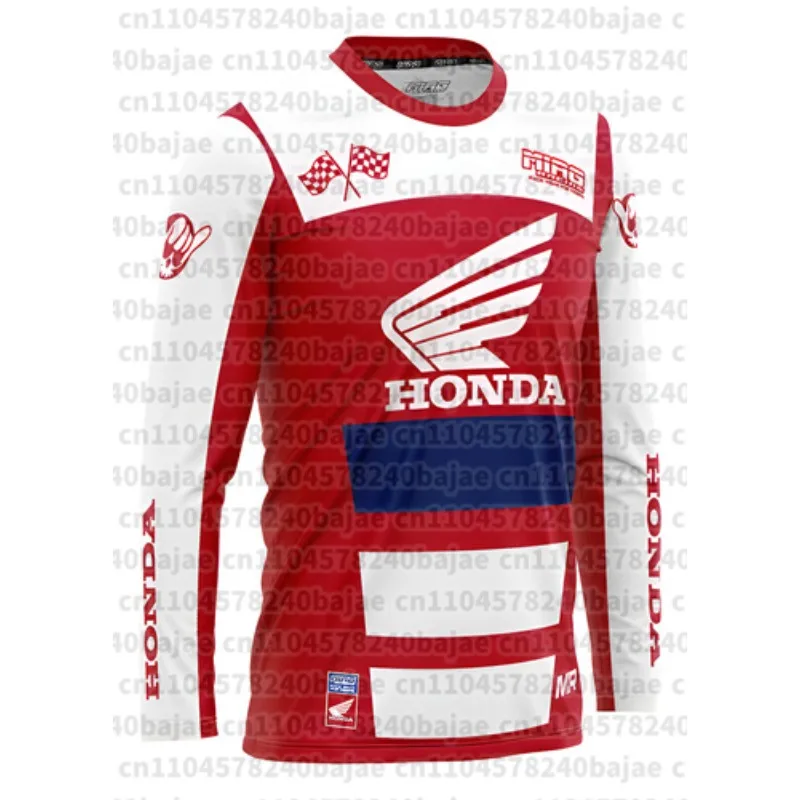 

New Off-Road Motorcycle Riding T-Shirt Fast Drying Breathable Long Sleeved Honda Riding T-shirt Tops For Men And Women