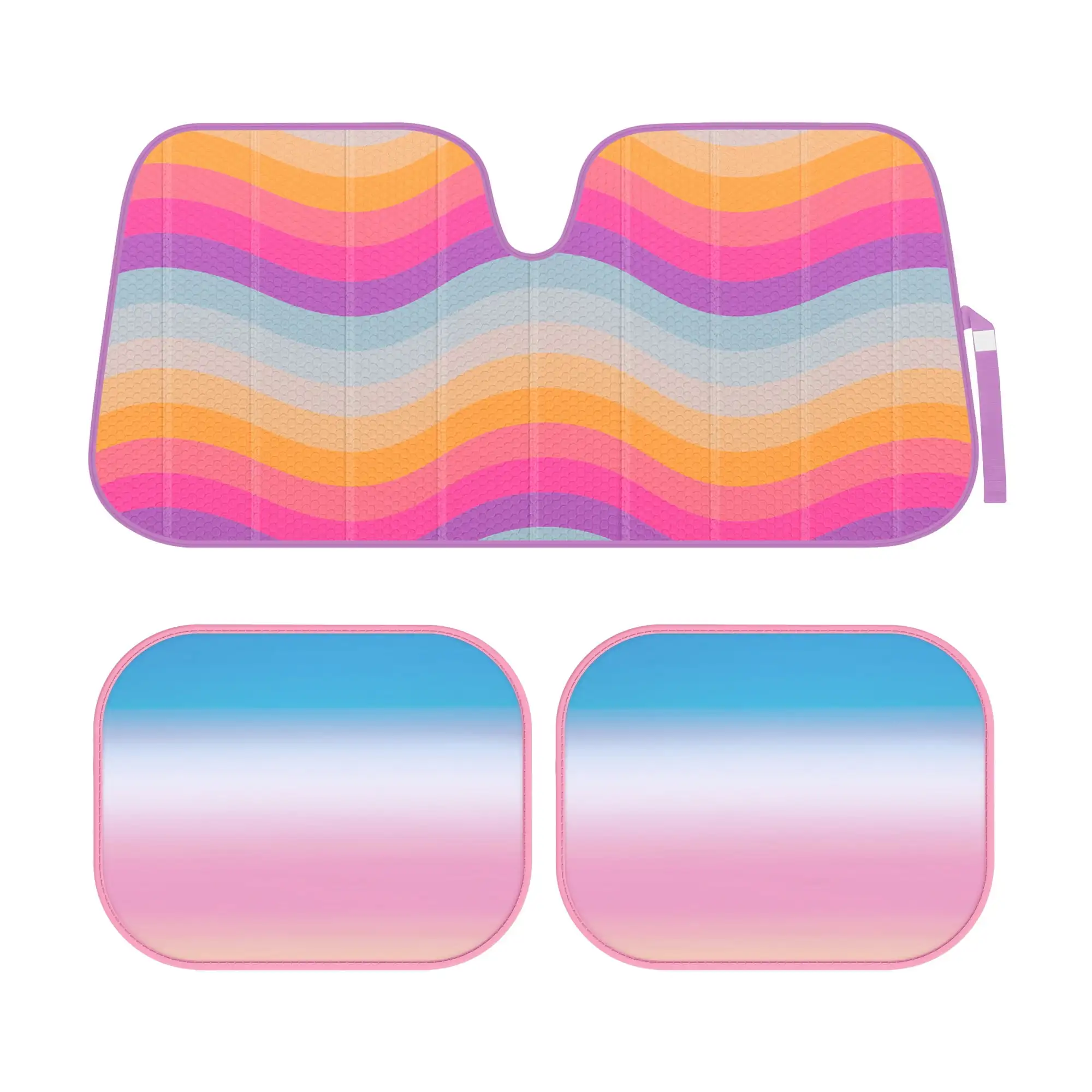 

3-Piece Automotive Sunshade Pack for Cars, Trucks, SUVs Gift Idea Block UV Rays Sun Protection