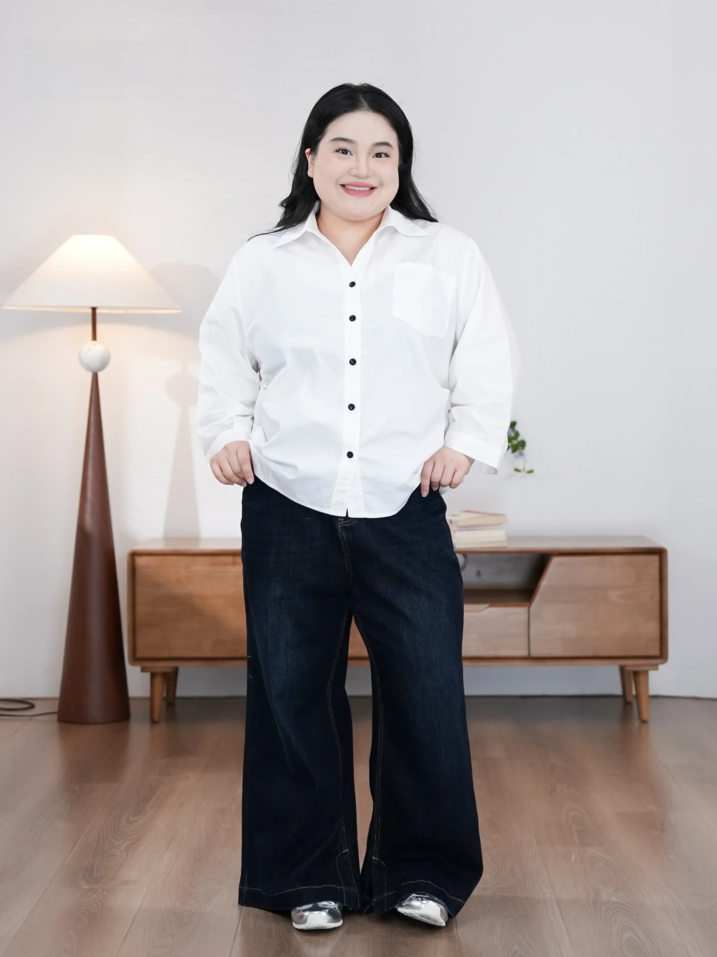 

Свободная женская рубашка с двойным воротником, повседневная, модная, больших размеров, универсальная, удобная, хлопковая, с длинным рукавом, весенняя