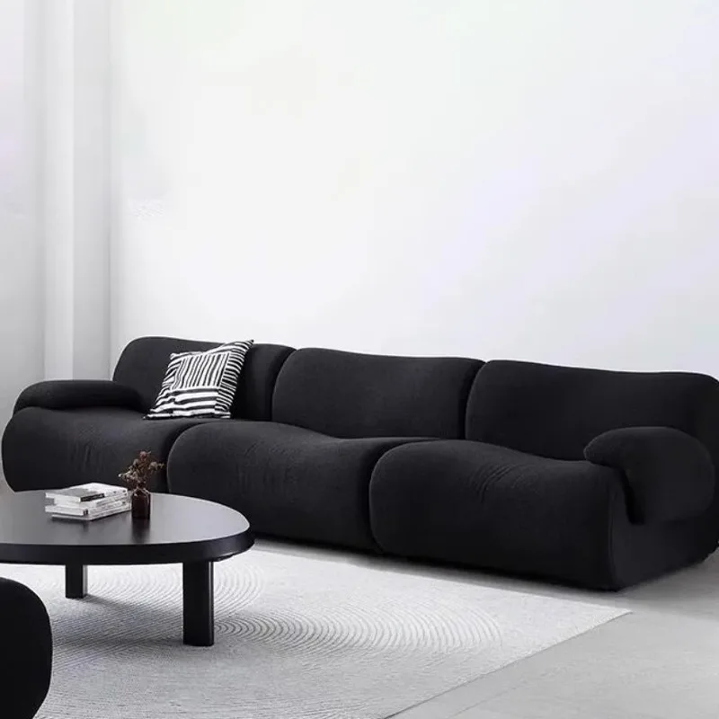 

Minimalist Fabric Sofa Modern Simple Living Room Size Tofu Block Sand