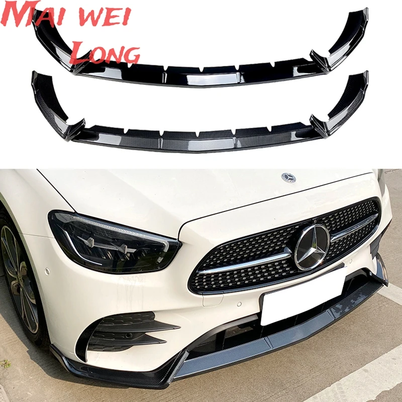 Amortecedor dianteiro Lip Preto Brilhante Ou Spoiler De Fibra De Carbono, Body Kit para Mercedes Benz E-Class W213 S213 2020-202