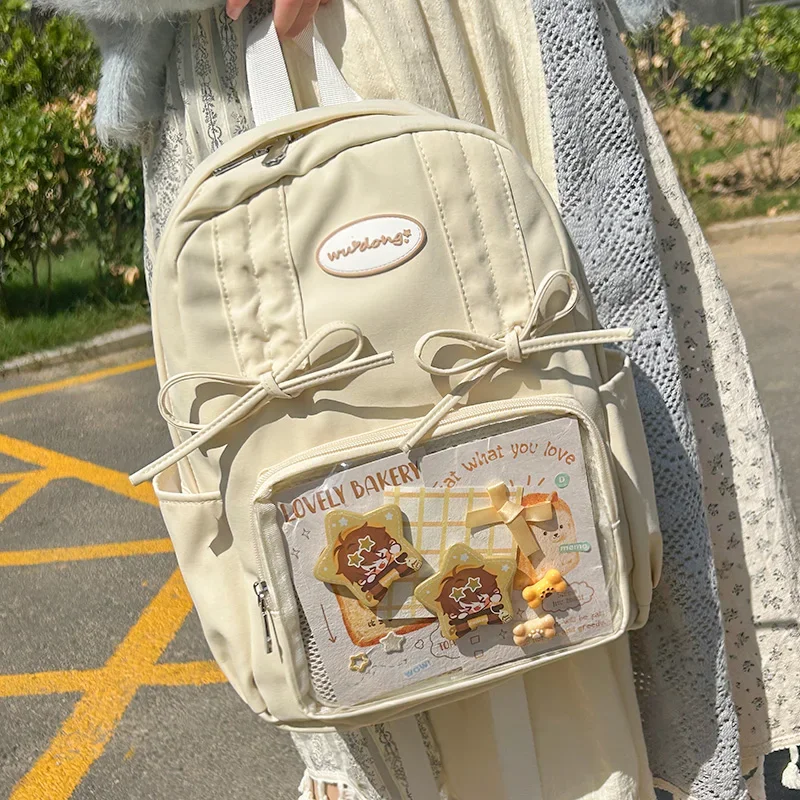 Y2K Cute Backpack Women Kawaii Ita Bag Sweet Girl Transparent Rucksack DIY Personality Display Knapsack Lolita Shoulder Bag