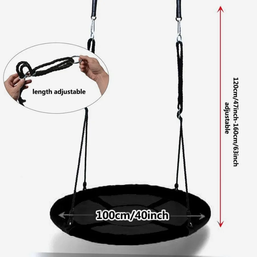 Heavy Duty Disc Giant Nest Web เชือก Swing ชุดที่นั่งติดตั้งง่ายสําหรับผู้ใหญ่กลางแจ้ง Backyard Garden 40 \ 24