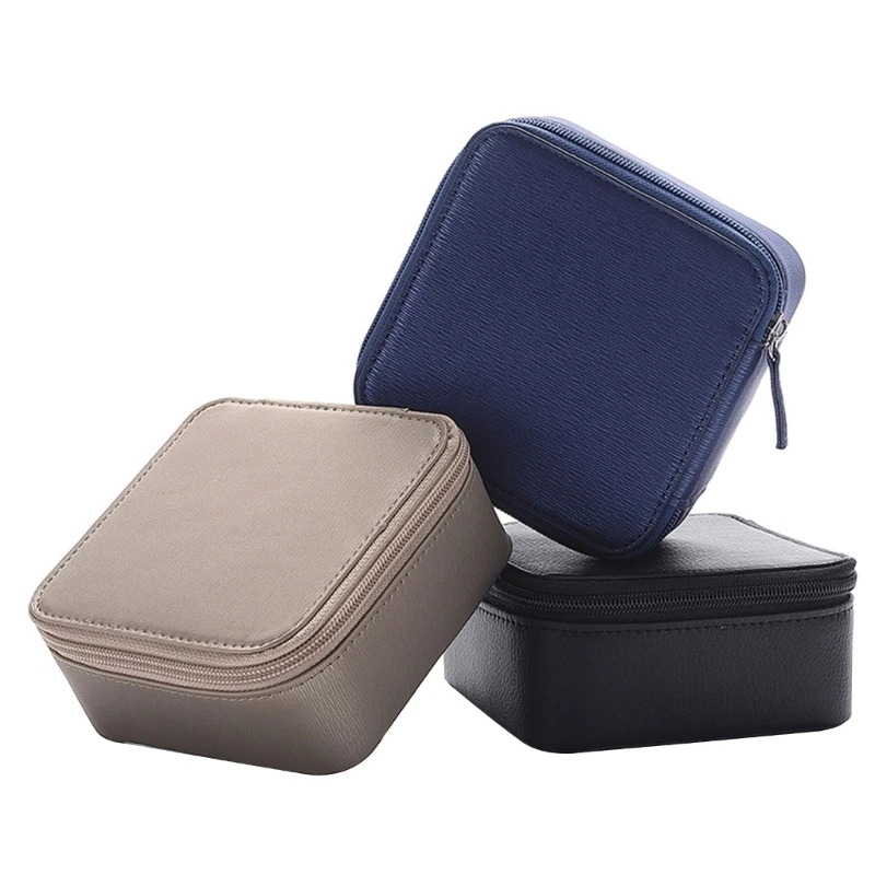 95AB แฟชั่นทนทานเรียงรายเครื่องประดับ Travel Friendly Storage Case พร้อมฮาร์ดแวร์ตกแต่งสำหรับอุปกรณ์เสริม