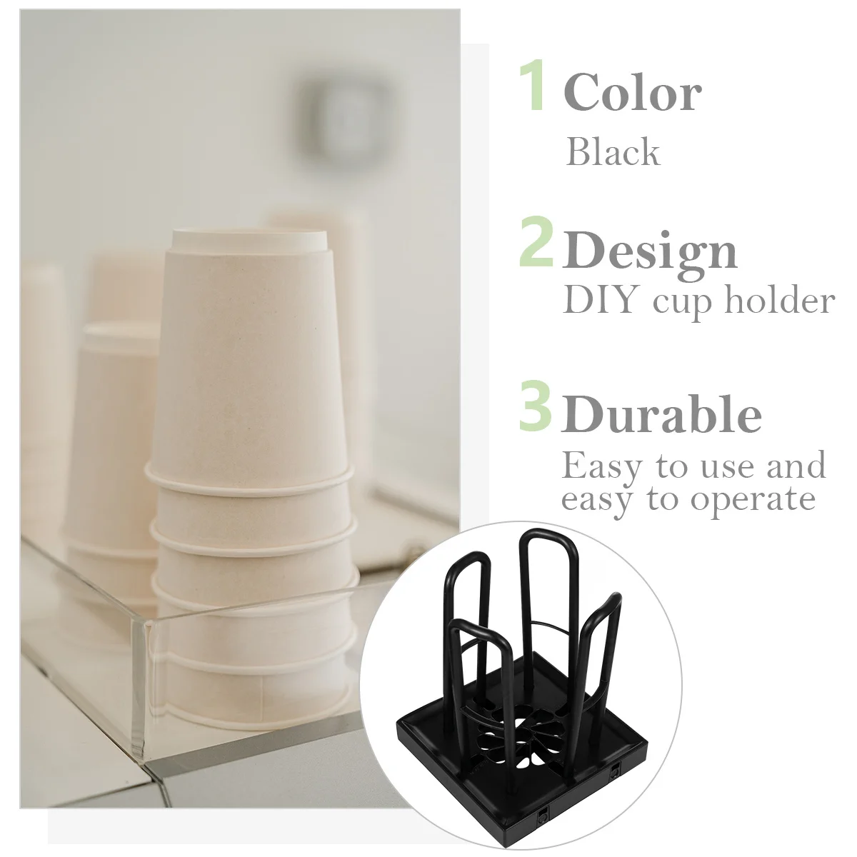 

1Set Disposable Cup Organizer Dispenser Neat Orderly Storage for Crowded Kitchen Area Disposable Cup Dispenser