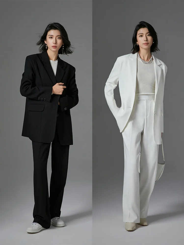 

Spring Autumn Loose Silhouette Women's Jaet Simple Design Casual High-End Feel Small ence Tasteful Outerwear