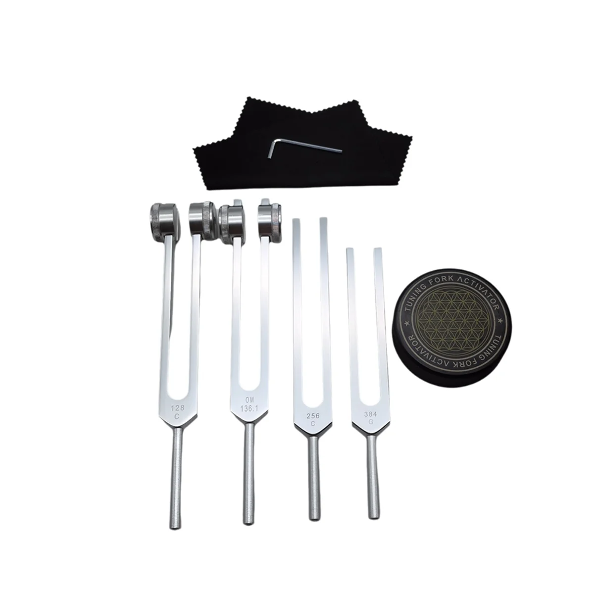 Diapason per Set di guarigione 128Hz, 136Hz, 256Hz, 384Hz e attivatore di dischi da Hockey per la guarigione, la terapia del suono, mantenere il corpo