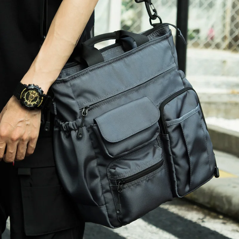 Multifunctional personalized shoulder messenger bag trendy casual handbag business travel men's briefcase backpack men's bag