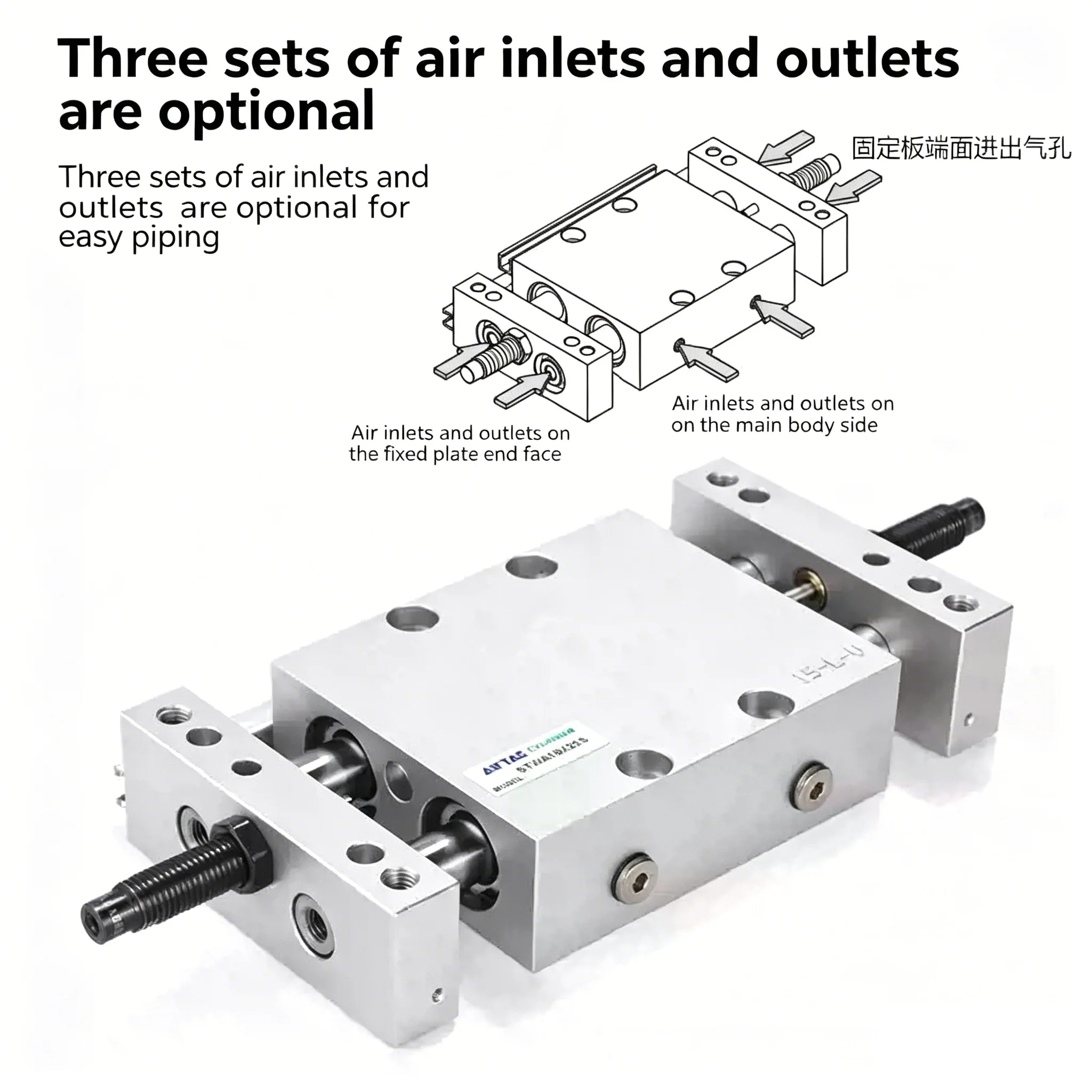 STW Guided Double-axis Slide Cylinder STWA/STWB10/16/20/25/32 Stroke 25~200