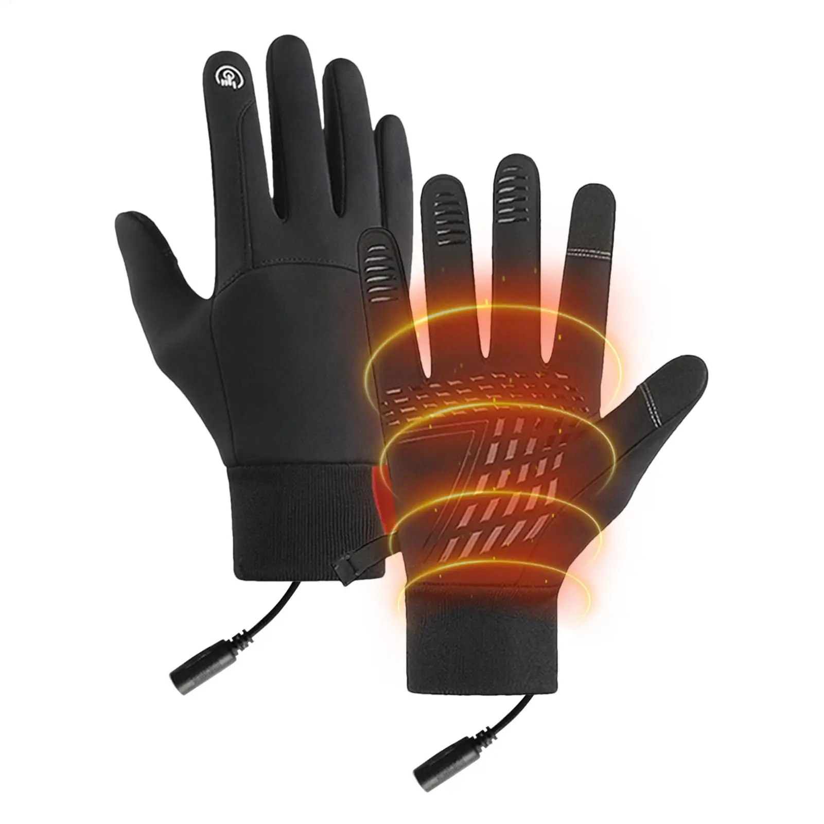 Heizhandschuhe, beheizte Reithandschuhe, USB-Aufladung, winddicht, rutschfest, Touchscreen, wasserdicht, dick, mit Kordelzug, für Männer und Frauen