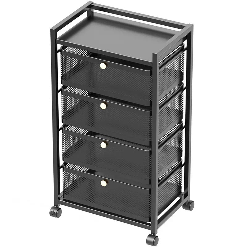 

Multi-functional Organizer Cart With Wheels Floor-type Drawer Storage Rack Bathroom Seam Movable Snack Storage Cabinet