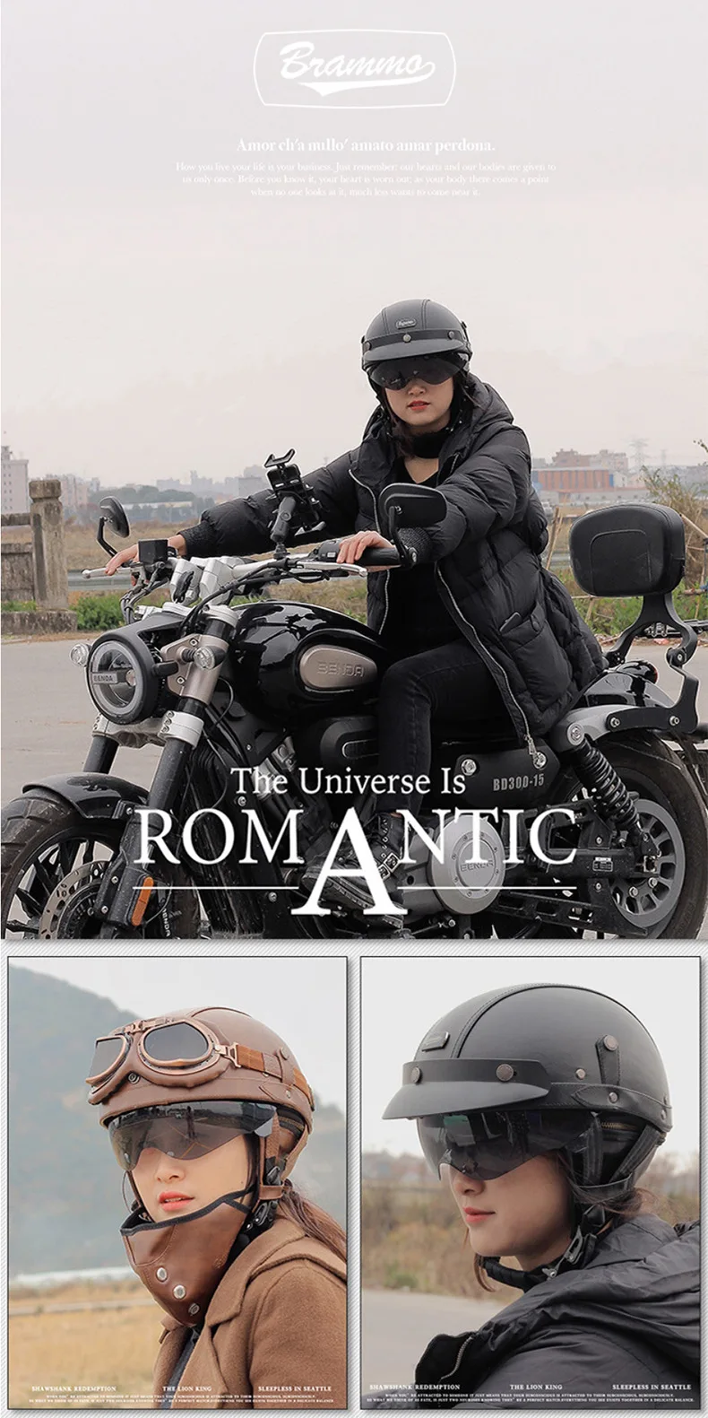 

CK-535 Retro Motorcycle Riding Helmet Motorcycle Safety Half Helmet Goggles Men's Four Seasons
