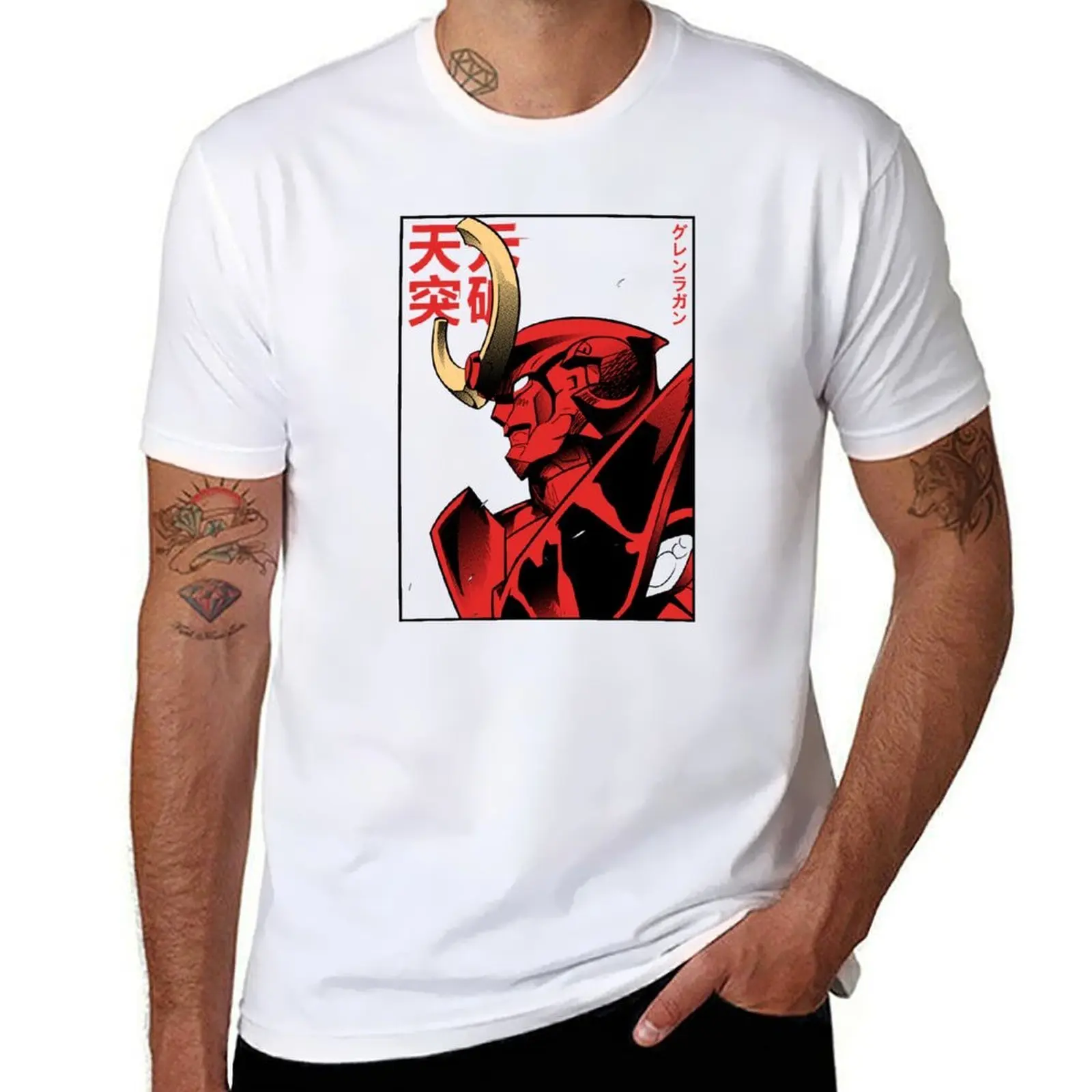 

Gurren Lagann T-Shirt cotton t shirts man 100% graphic t shirts for man T-Shirt