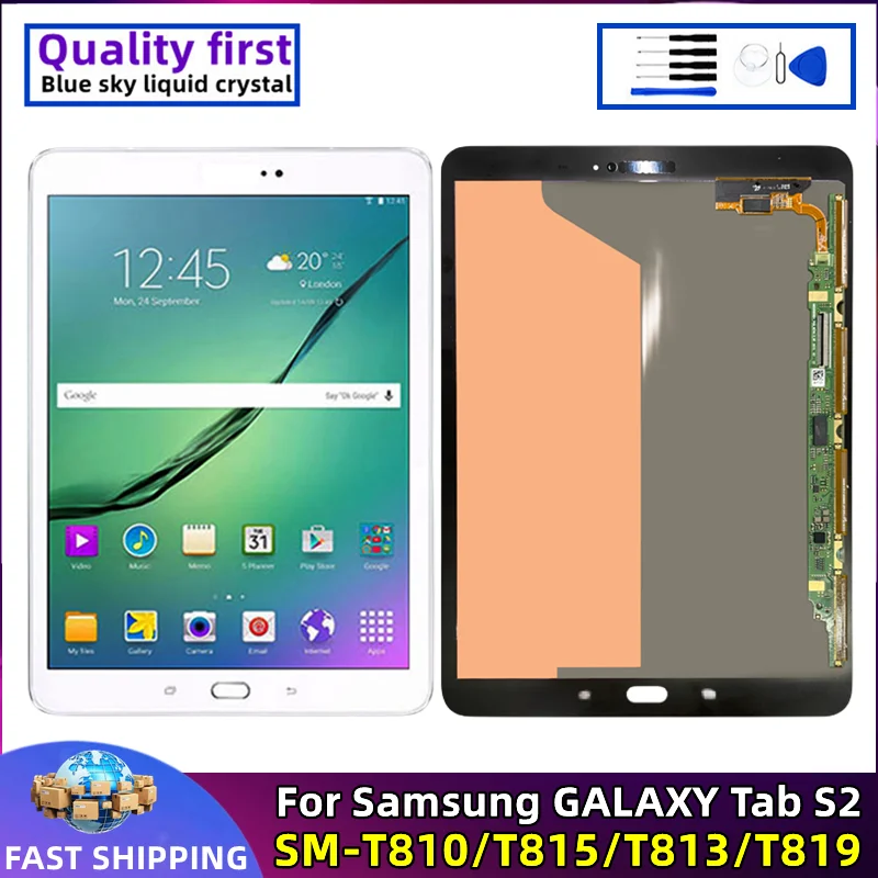 Tablet Display Touch Screen Digitizer Assembly Replacement, Samsung Galaxy Tab S2, SM T810, T815, T813, T819