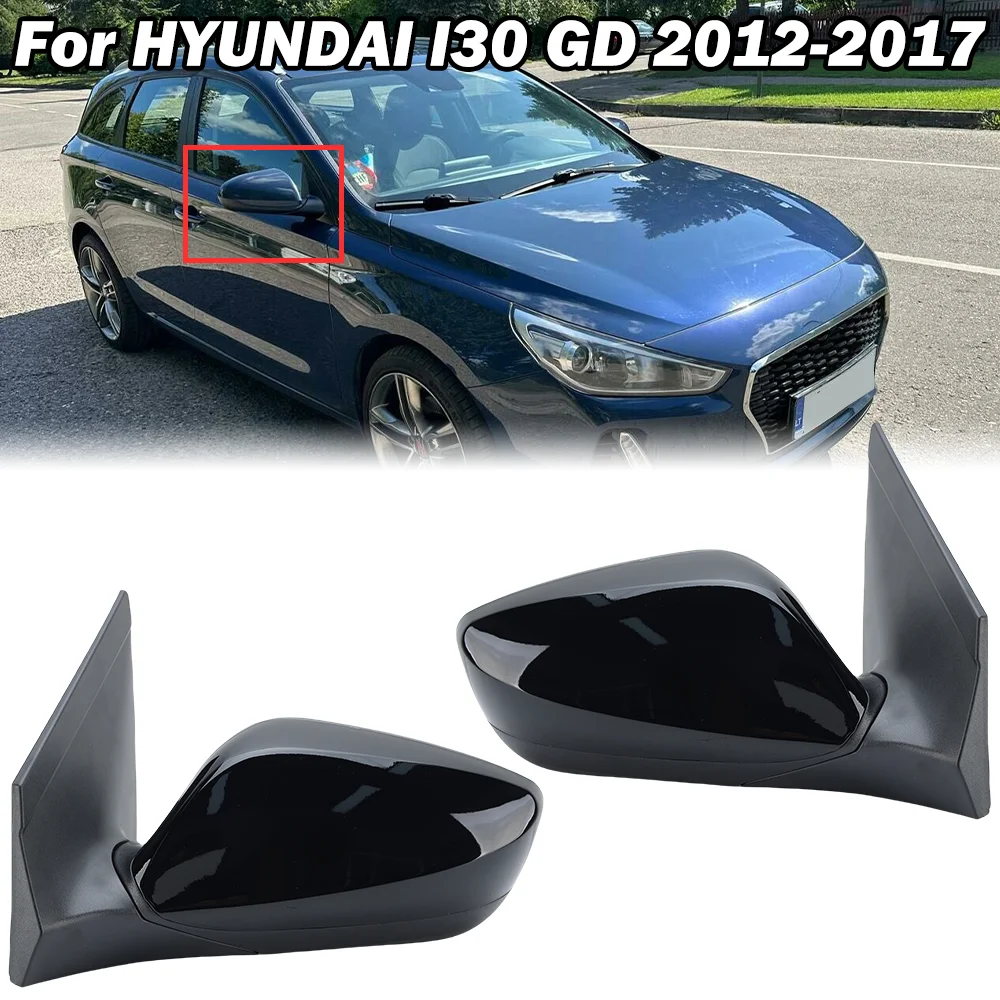 

5 Wires Side Door Mirror Assembly For Hyundai I30 GD 2012 2013 2014-2017 With Heated Black Wing Rearview Mirror Car Accessories