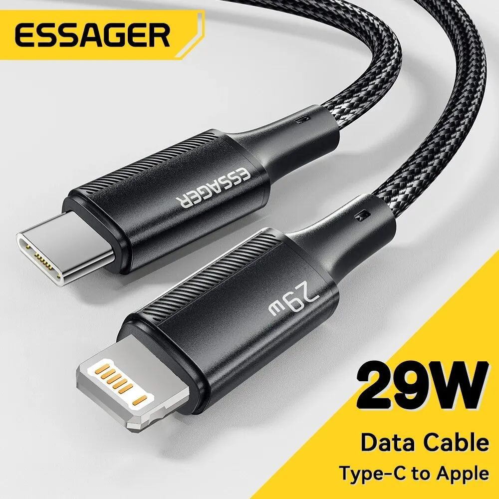 Essager typ c kabel für iphone 14 13 12 11 pro max xs xr pd 29w schnell ladegerät blitz kabel für ipad macbook
