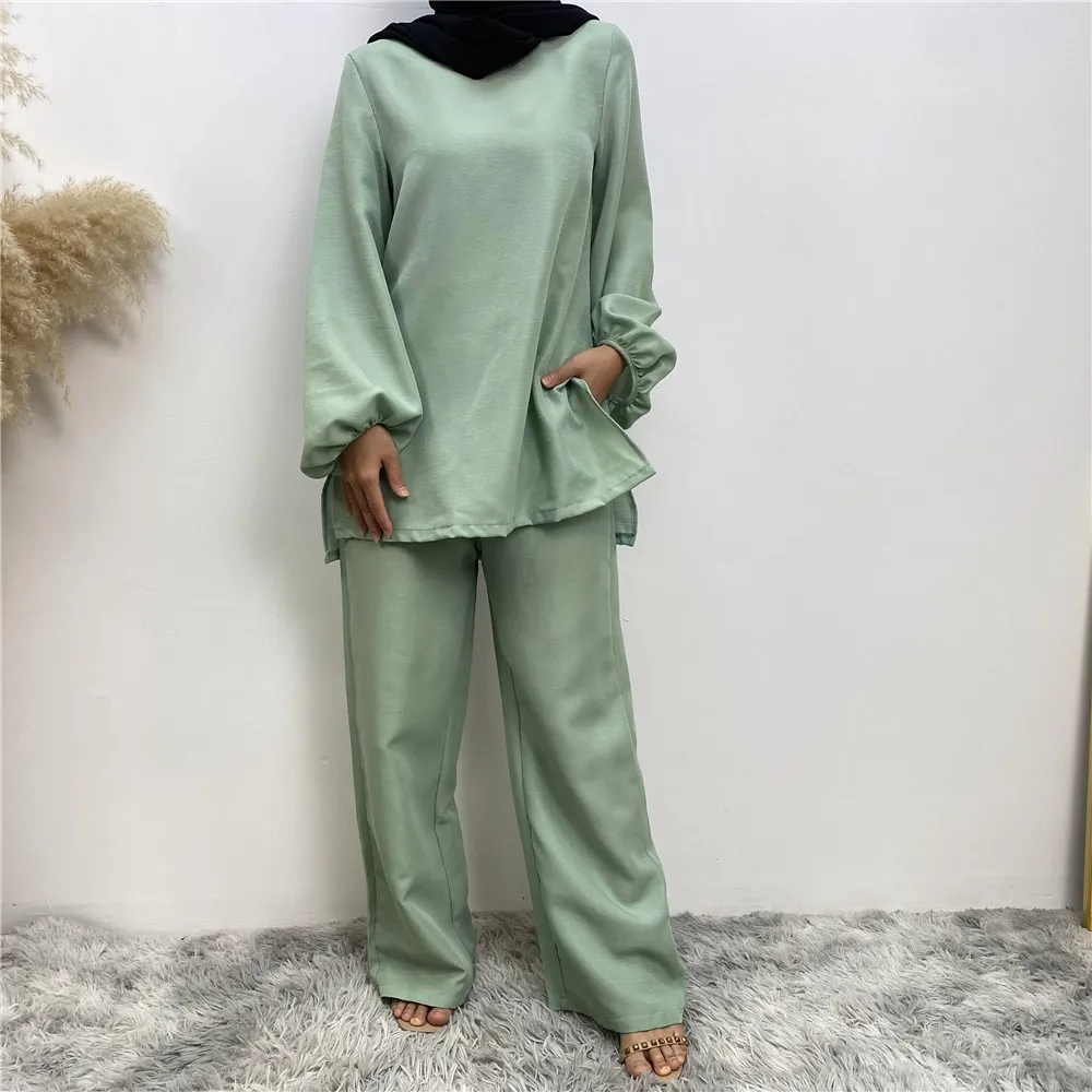 

Modest Abayas for Women Muslim Sets Tops Pant Ramadan Turkey Dubai Kaftan Islam Clothing Caftan Dress Musulman Ensembles De Mode