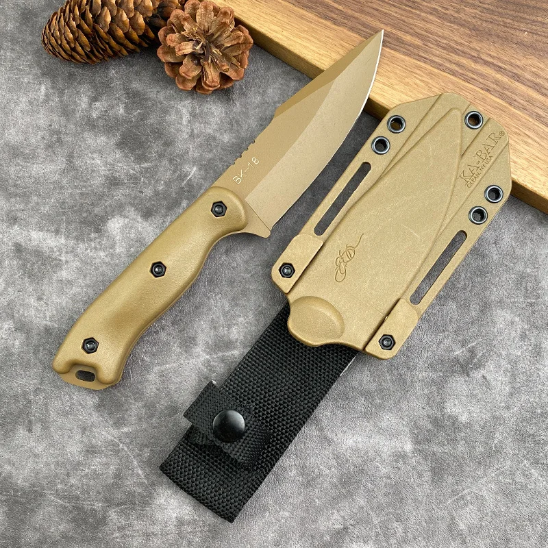 

High Hardness Fixed Blade Knife D2 Blade Nylon Fiberglass Handle Outdoor Jungle Hunting Cutting Knives EDC Emergency Tools