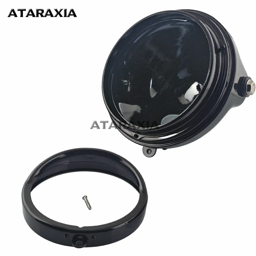 5.75inch LED Motorcycle Headlamp Cover Head Light Shell Lighthouse Headlight Cover Light Cowl Round Headlight Housing Mount