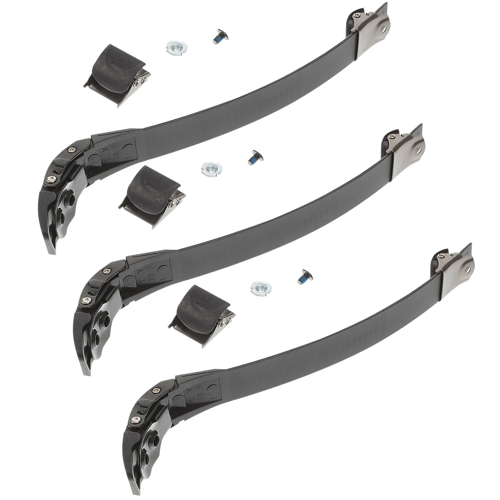 

3 комплекта сменных пряжек-ремешков для роликовых коньков с профессиональной зубчатой конструкцией крепления и простой установкой на винтах