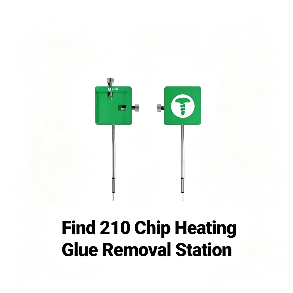 Mini 2UUL Chip Heating Degumming Station Green Aluminum Body Position Needle Fixture For Mobile IC Residue Glue Removing Kit