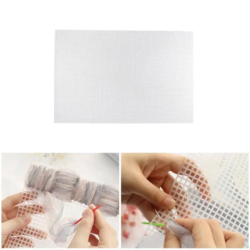 Rug Hooking Mesh Canvas DIY Bag Making Plastic Cloth Handwork Materials