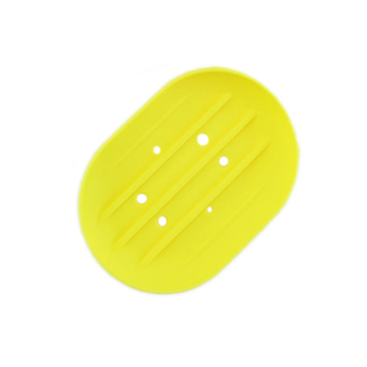 

Silicone Soap Holder Round Pad Self Draining 6 Holes Soft Flexible Yellow Dish for Bathroom Kitchen Non Rust Long Lasting Use