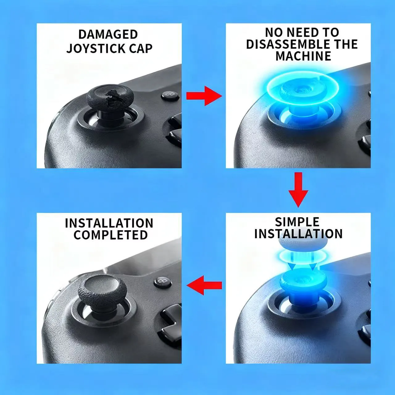 20pcs Controller Thumb Grip Caps for Xbox One/Xbox Series X Controller,Anti-Slip Joystick Cover, Non-Skid Silicone Stick Caps view 5