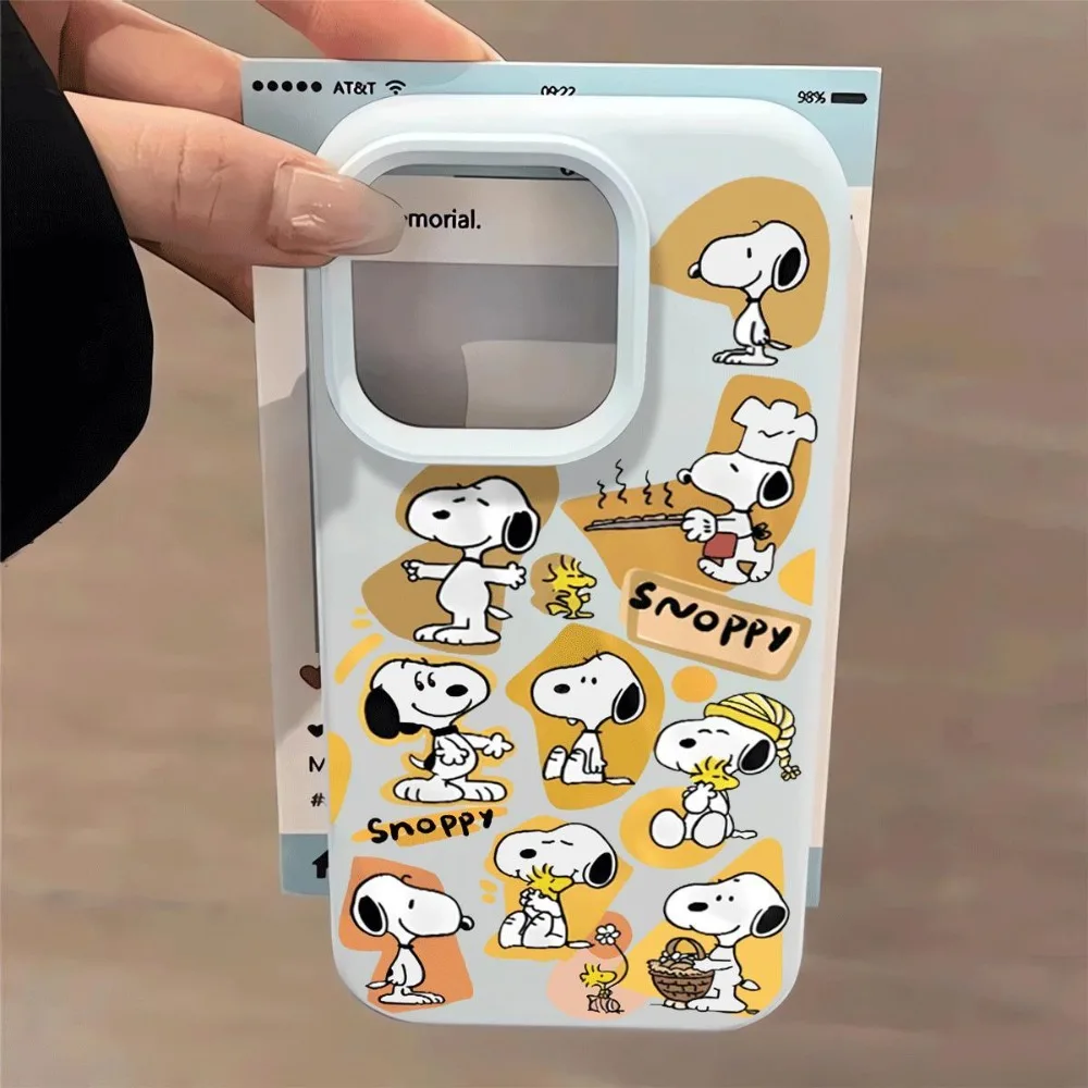 Cute Cartoon Animation Creative Soft Shell Snoopy Mobile Phone Case for IPhone 17 16 15 14 ProMax Plus Anti-fall Back Cover Gift view 5