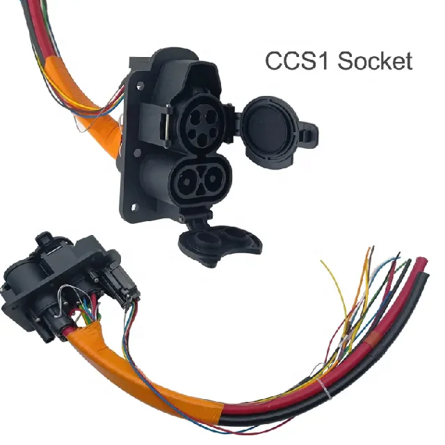 IEC 62196-3 CCS1 Socket 80A-200A DC EV Charger 1000V Connector CCS Combo 1 Ev Charging Socket With 1m Cable