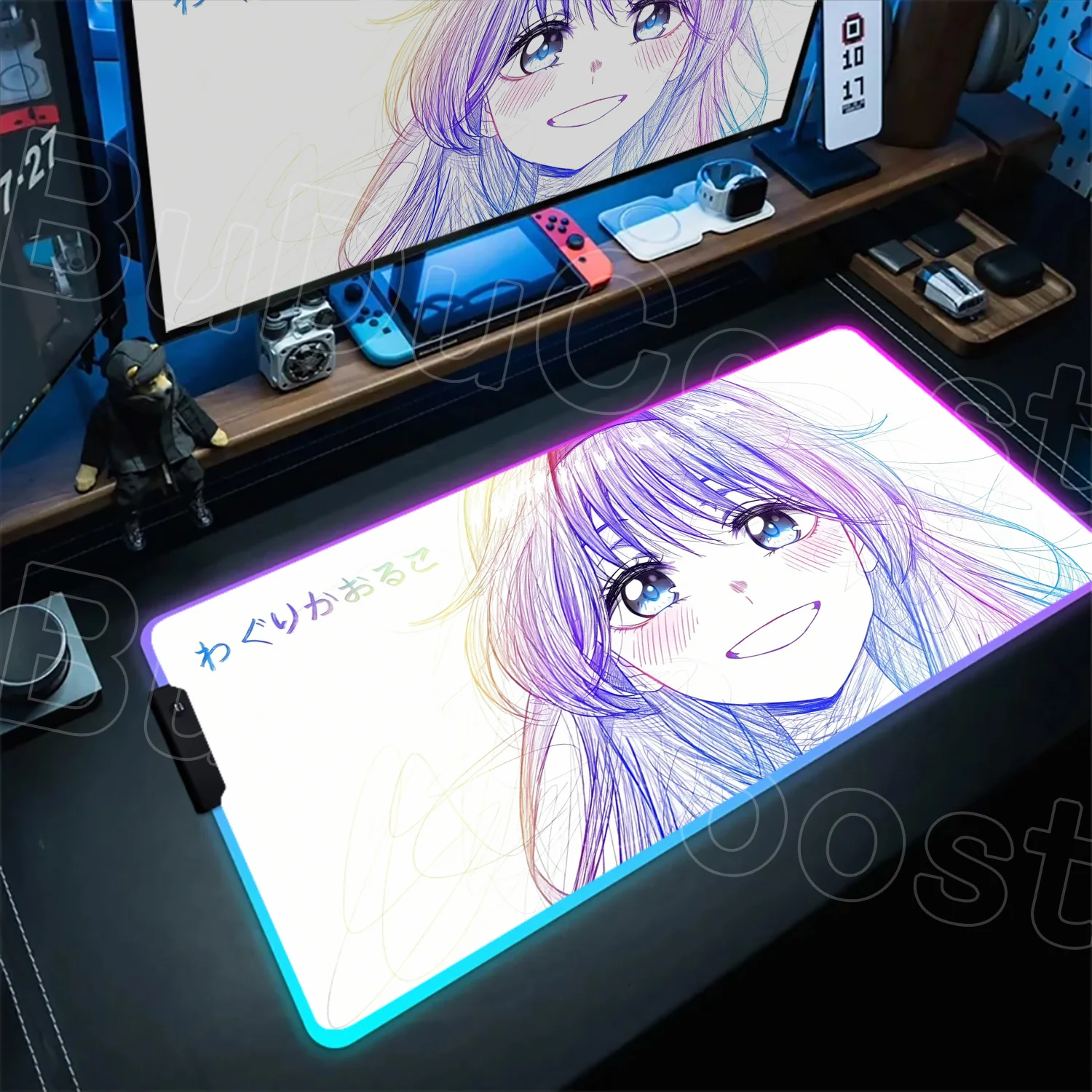 

RGB The Fragrant Flower Blooms with Dignity Mouse Pad Kaoruko Waguri Keyboard Mat Back Light Led desktop protection pad deskmat