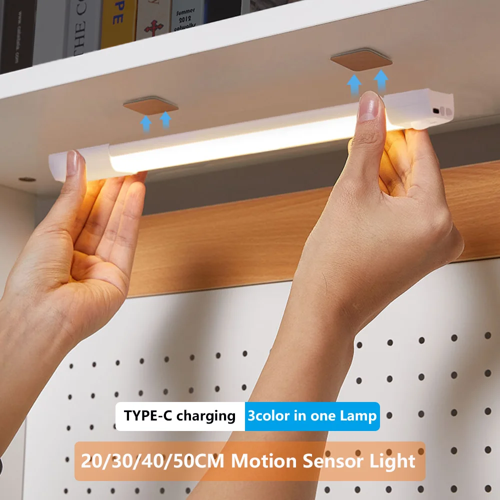 LED Night Light Motion Sensor Light Wireless USB Led Cabinet Night Wardrobe Lamp For Kitchen Cabinet Bedroom Wardrobe Sensor LED