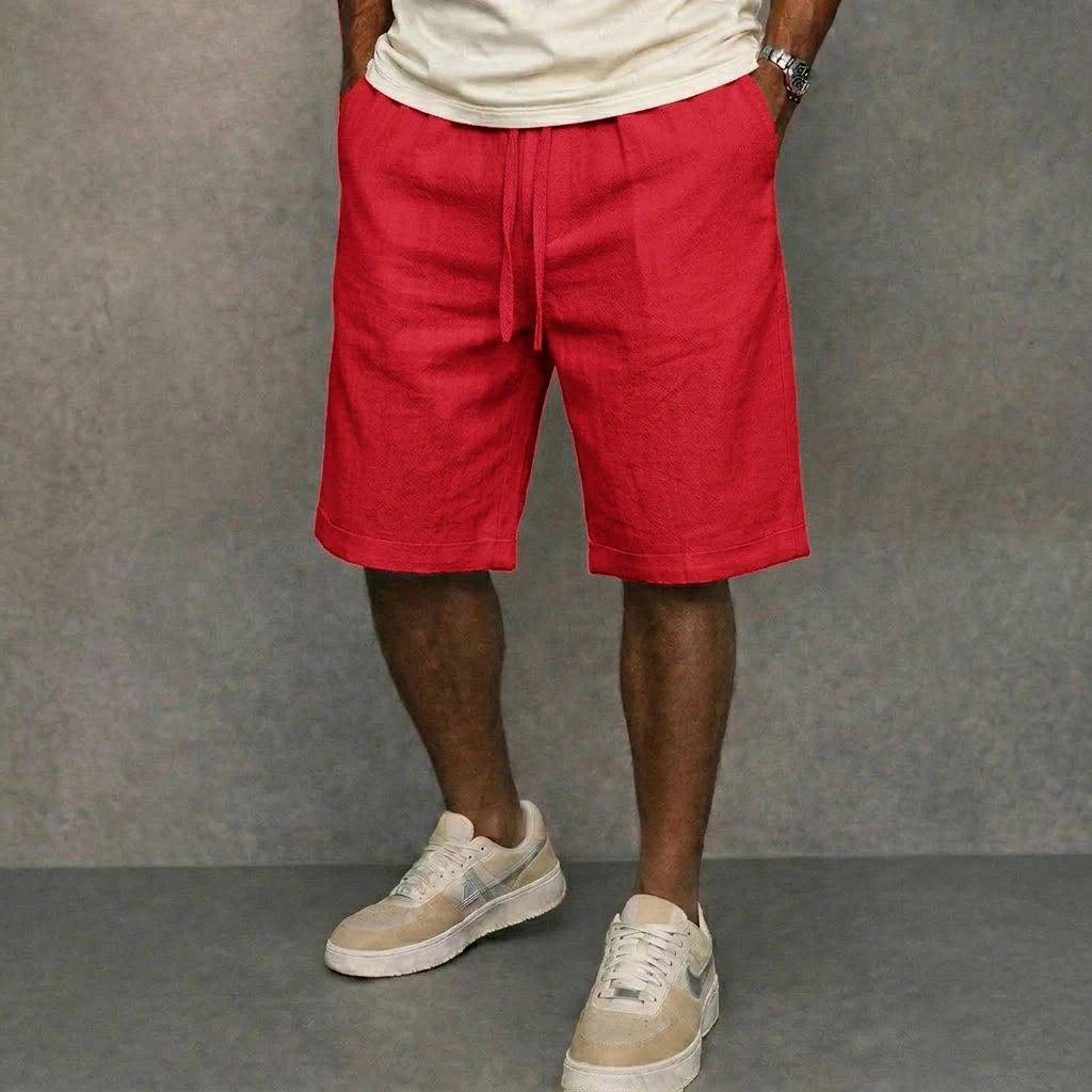 Men Cotton Linen Casual Summer Shorts 5