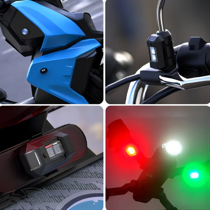 1Set Motorcycle Mini Tail Warning Light Drone Strobe LED 7 Colors Vane Signal Indicator Refitting Light