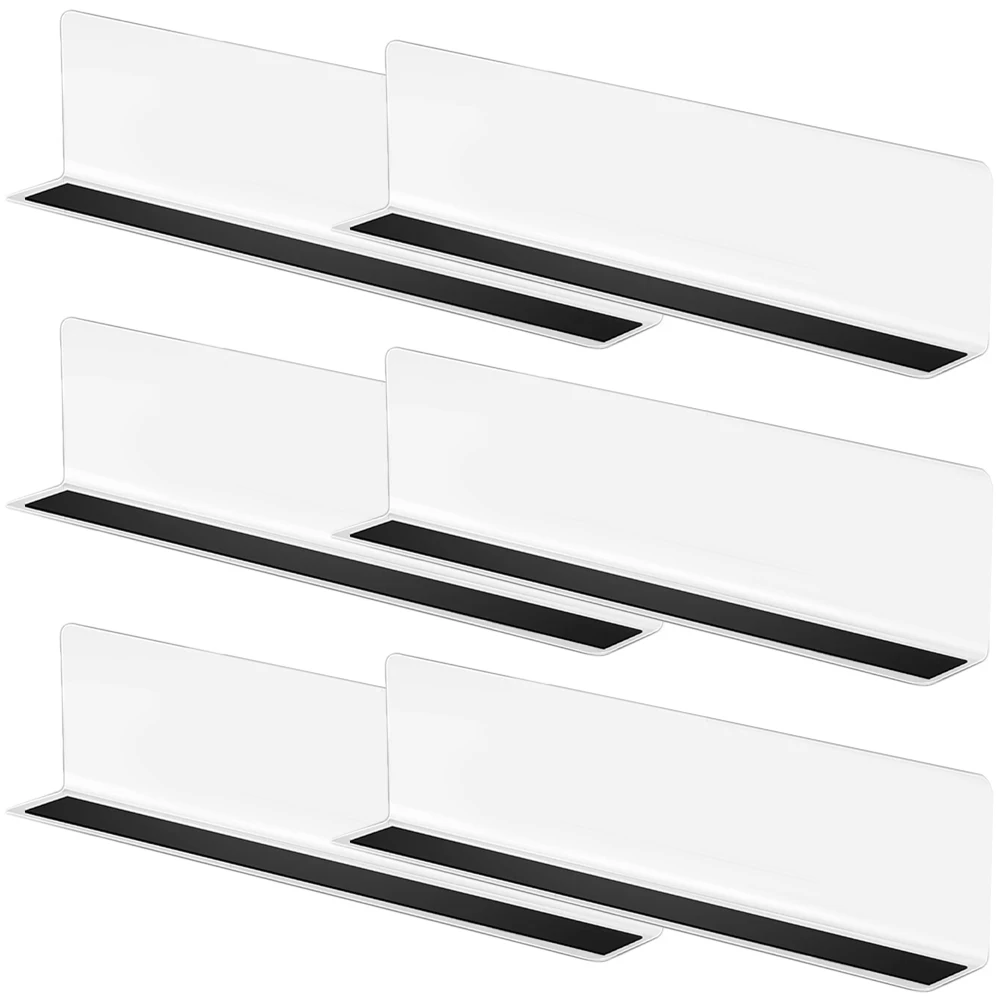 

6pcs Shelf Dividers for Supermarket PET Material Magnetic Strip Clear Grocery Separator Storage Rack Organizer