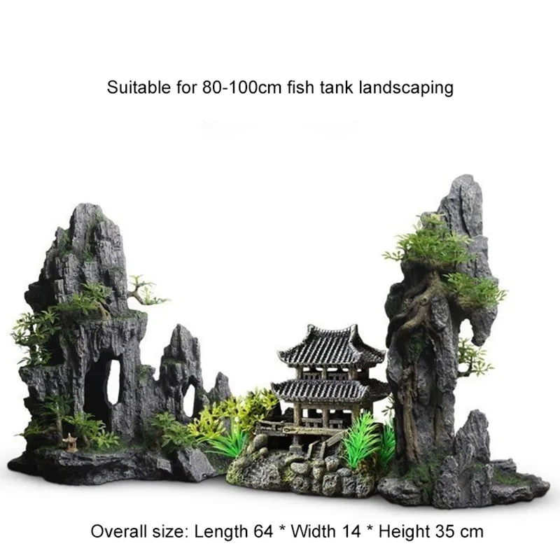 Artificial Mountain Underwater Fish Tank Ornament Aquarium Multi-style Resin Simulation Rocks Ornaments Fish Hiding Cave